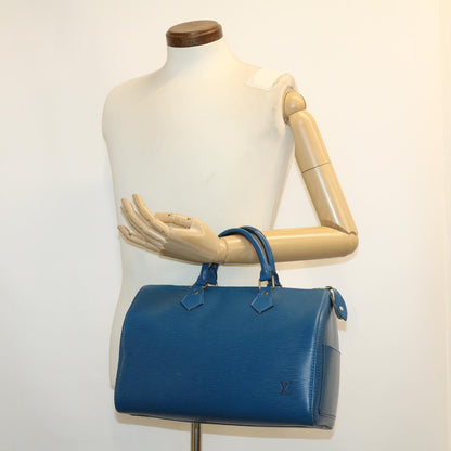 LOUIS VUITTON Epi Speedy 30 Hand Bag Toledo Blue M43005 LV 39035