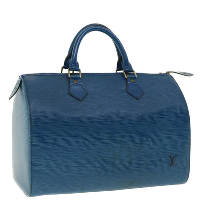LOUIS VUITTON Epi Speedy 30 Hand Bag Toledo Blue M43005 LV 39078