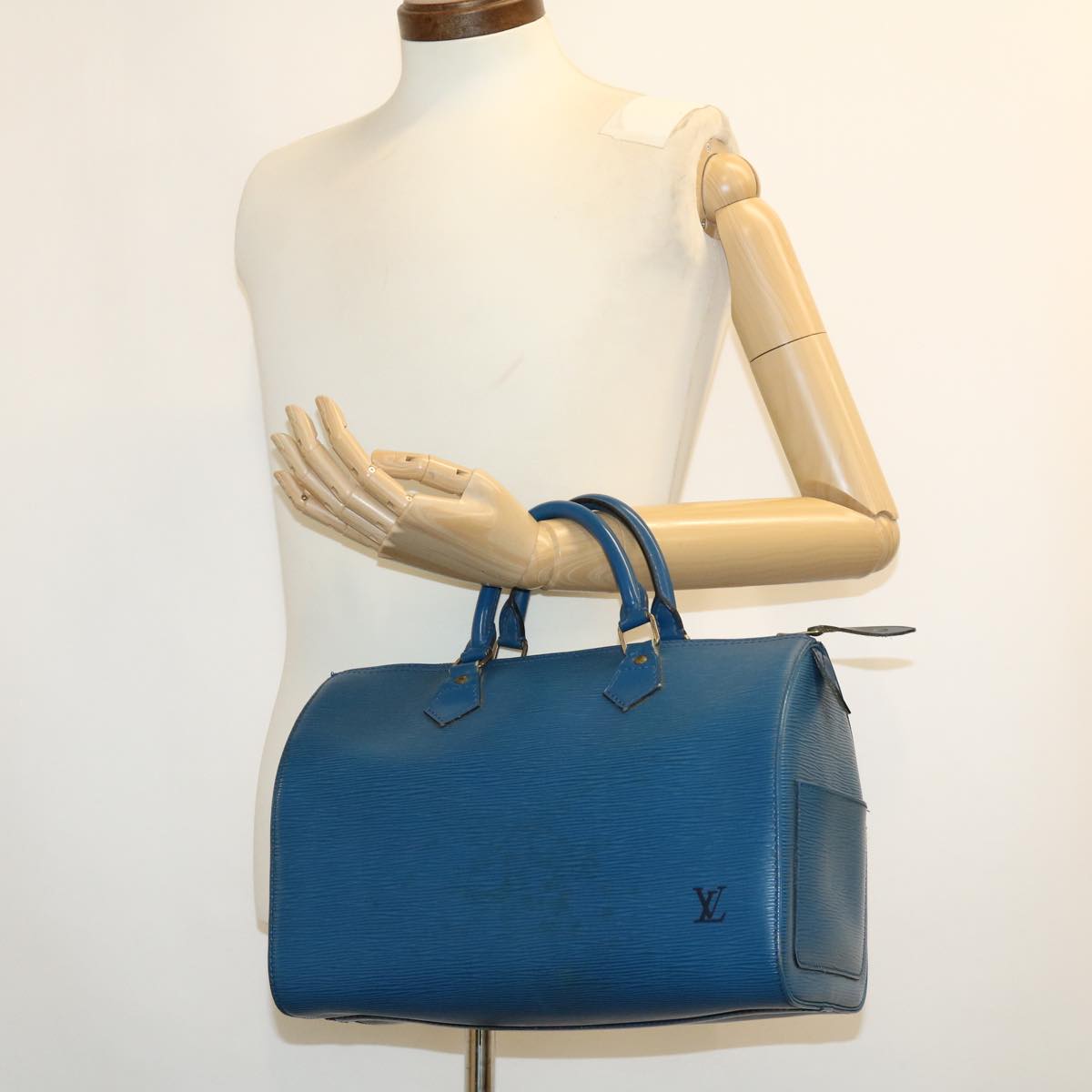 LOUIS VUITTON Epi Speedy 30 Hand Bag Toledo Blue M43005 LV 39078