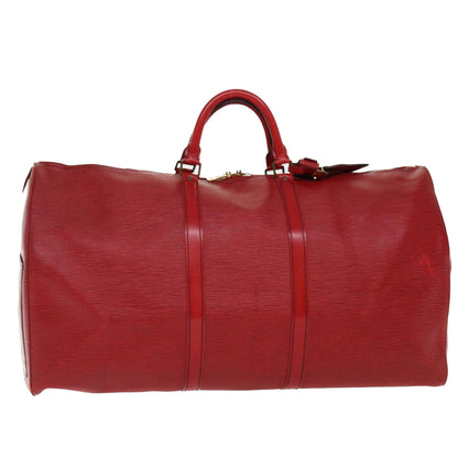 LOUIS VUITTON Epi Keepall 60 Boston Bag Red M42947 LV 39098