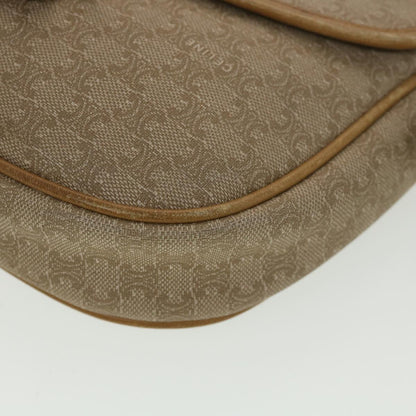 Celine Macadam Canvas Shoulder Bag PVC Leather Beige  39182