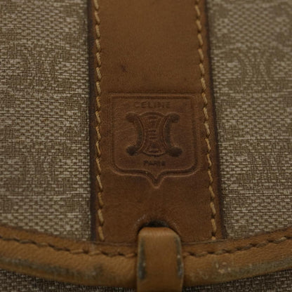 Celine Macadam Canvas Shoulder Bag PVC Leather Beige  39182