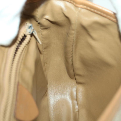 Celine Macadam Canvas Shoulder Bag PVC Leather Beige  39182