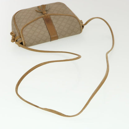 Celine Macadam Canvas Shoulder Bag PVC Leather Beige  39182