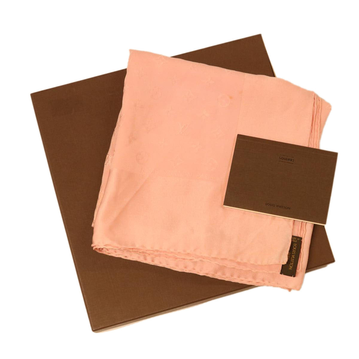 LOUIS VUITTON Monogram Scarf Pink LV 39189
