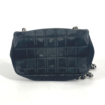CHANEL Shoulder Bag Satin black bag pochette Lipstick Mirror CC COCO Mark Women Used