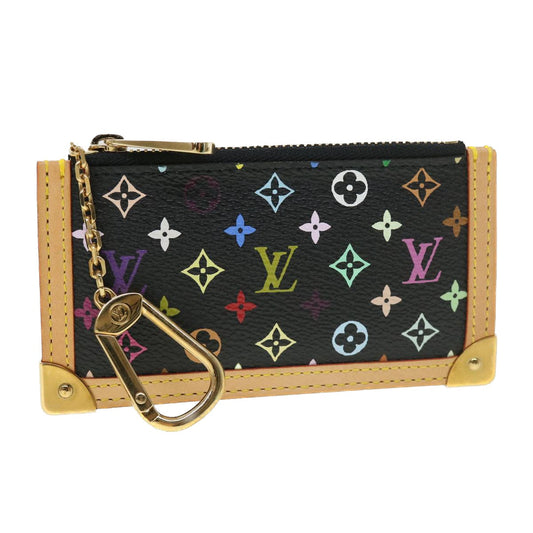 LOUIS VUITTON Multicolor Pochette Cles Coin Purse Black M92654 LV 39201A