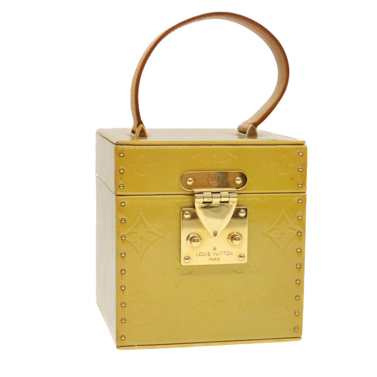 LOUIS VUITTON Monogram Vernis Bleecker Cosmetic Pouch Beige M91002 39256