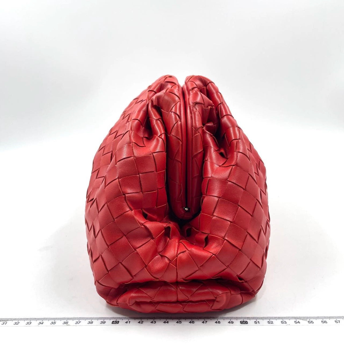 Bottega Veneta Pouch Large Intrecciato Leather Clutch Red