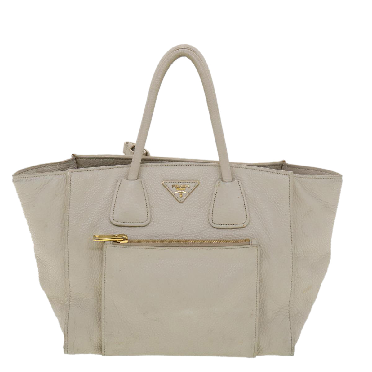 Prada Hand Bag Leather 2way Beige  39299