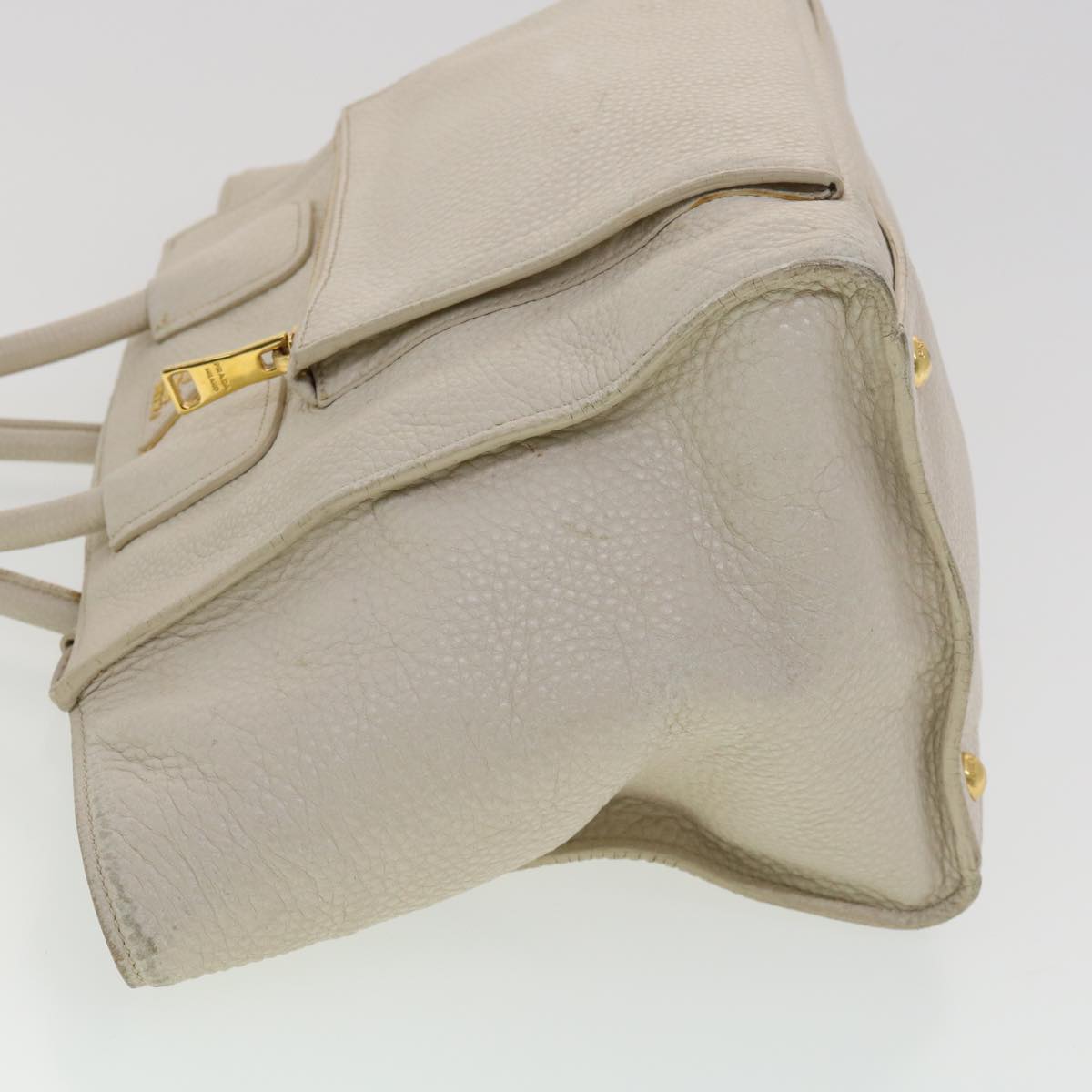 Prada Hand Bag Leather 2way Beige  39299