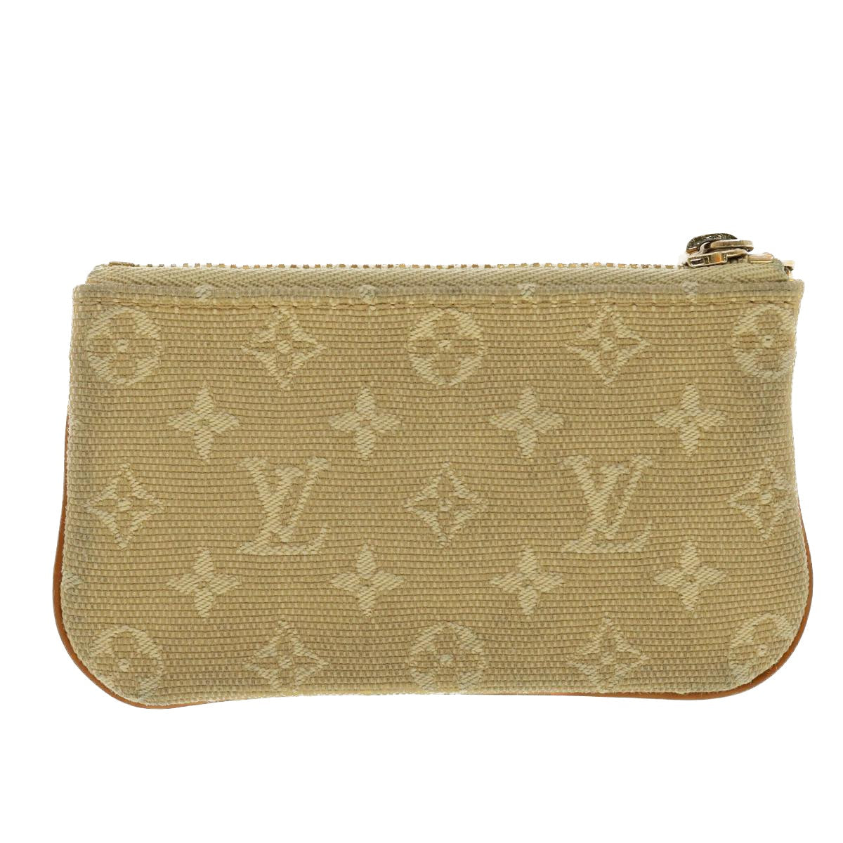 LOUIS VUITTON Monogram Mini Pochette Cles Coin Purse Beige M92438 LV 39328
