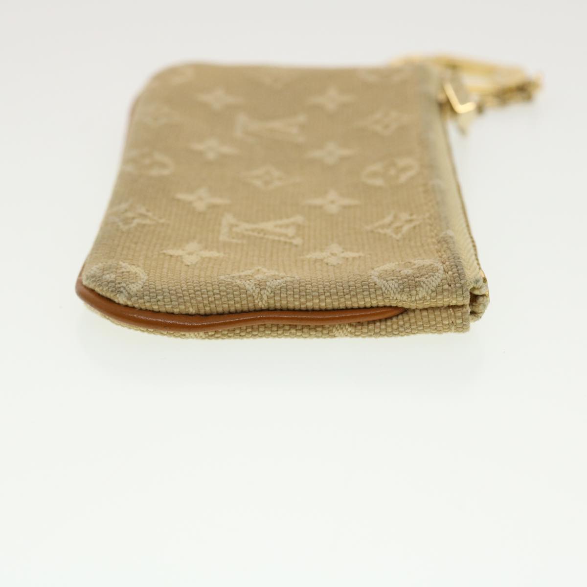 LOUIS VUITTON Monogram Mini Pochette Cles Coin Purse Beige M92438 LV 39328