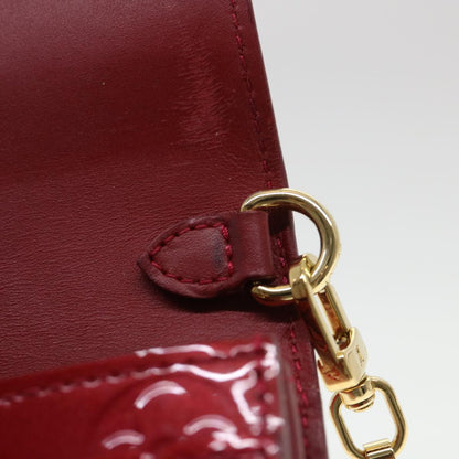 LOUIS VUITTON Vernis Portefeiulle Sarah Chain Long Wallet Red M90206 Auth 39373