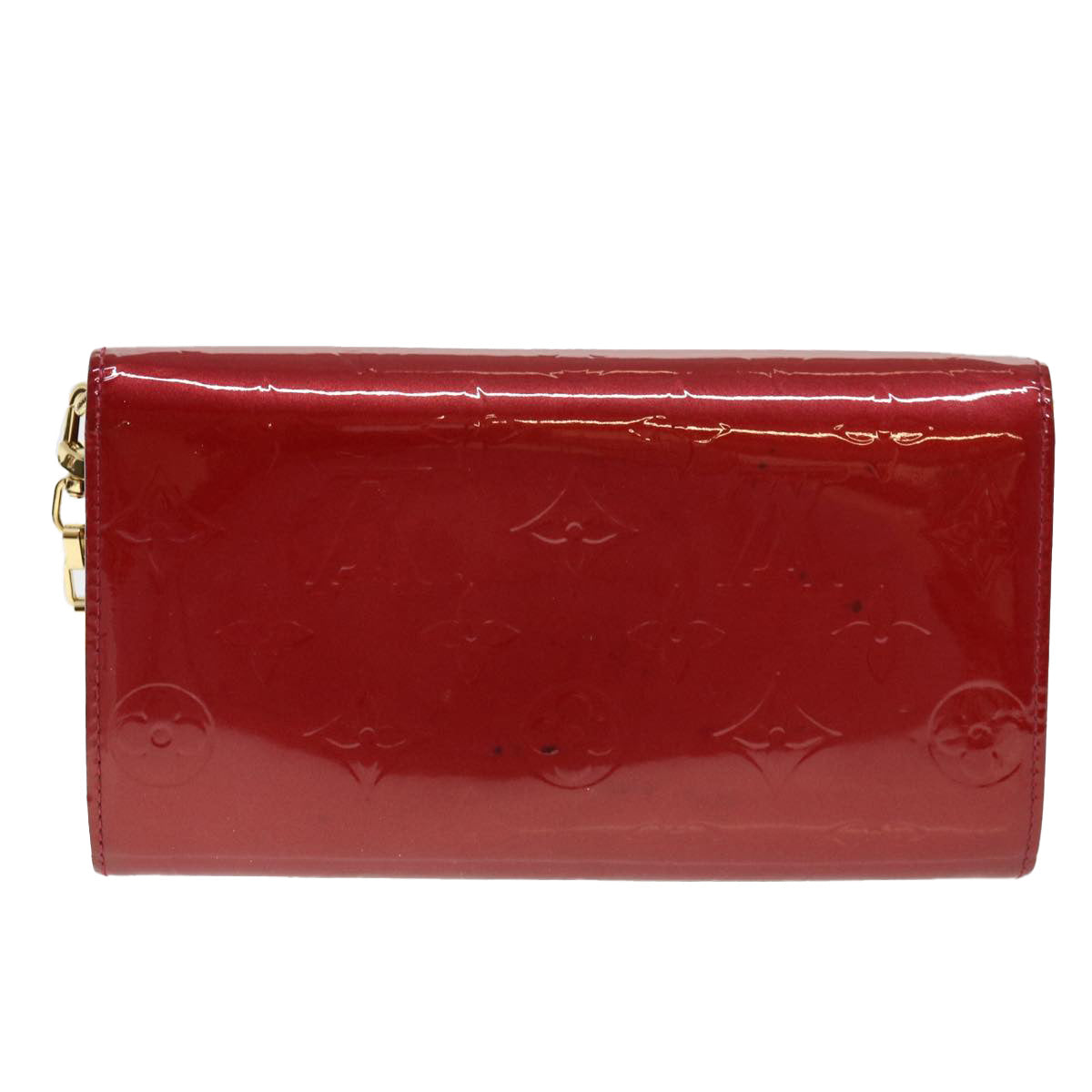 LOUIS VUITTON Vernis Portefeiulle Sarah Chain Long Wallet Red M90206 39373