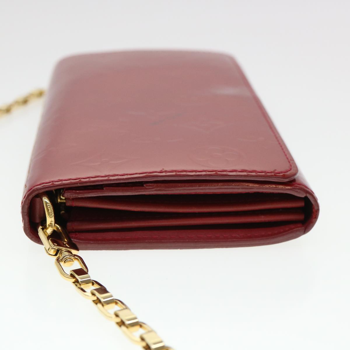 LOUIS VUITTON Vernis Portefeiulle Sarah Chain Long Wallet Red M90206 39373