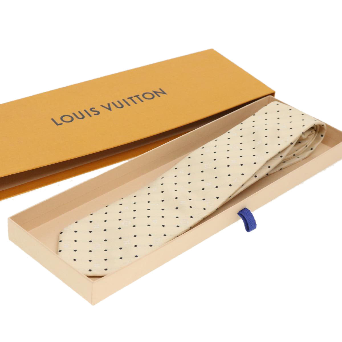 LOUIS VUITTON Necktie Silk Cream LV 39393
