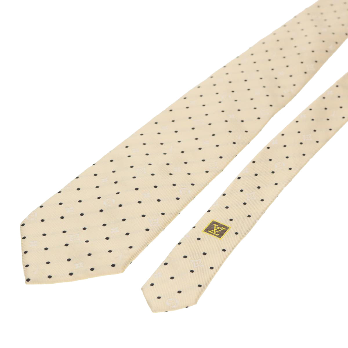 LOUIS VUITTON Necktie Silk Cream LV 39393