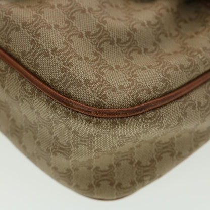 Celine Macadam Canvas Shoulder Bag PVC Leather Beige  39417