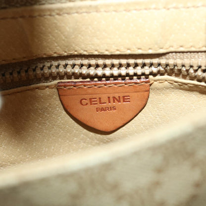 Celine Macadam Canvas Shoulder Bag PVC Leather Beige  39417