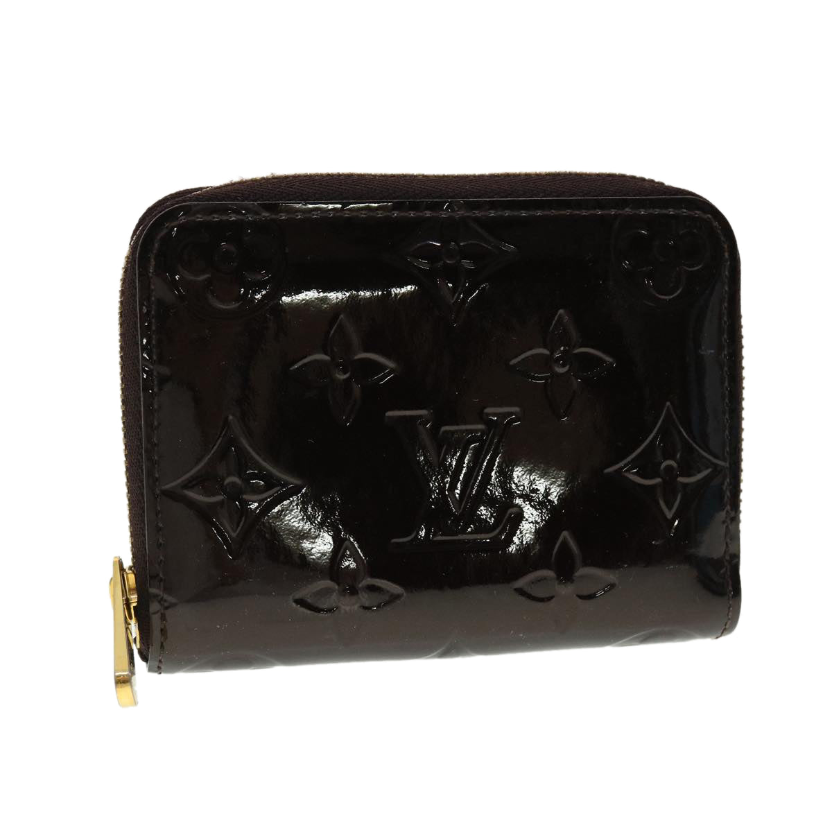 LOUIS VUITTON Monogram Vernis Zippy Coin Purse Amarante M93607 LV 39444