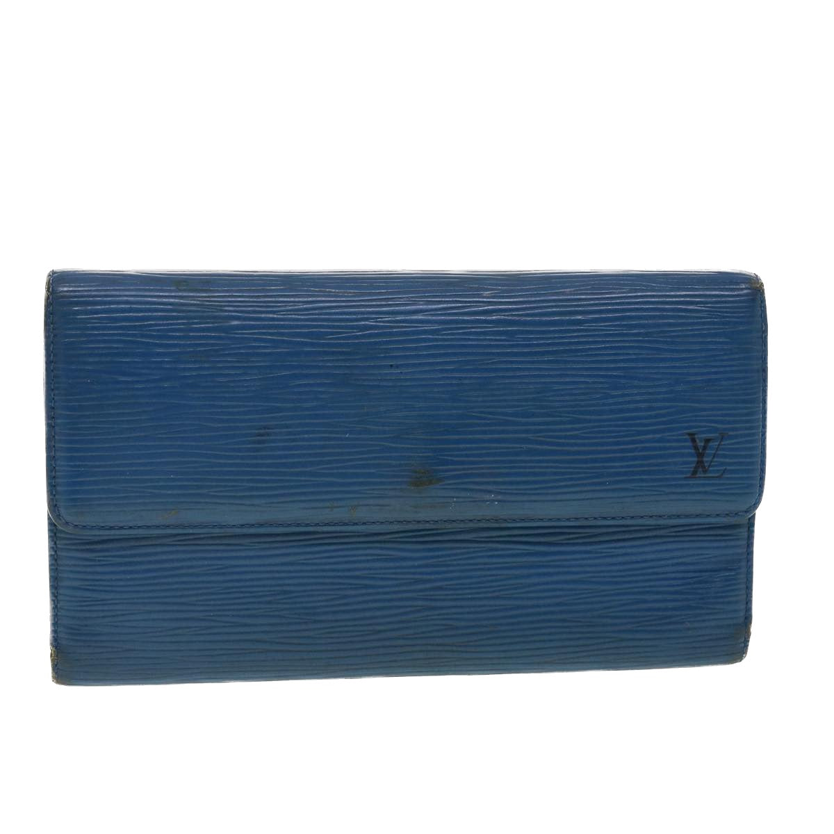 LOUIS VUITTON Epi Porte Tresor International Long Wallet Blue M63385 39504