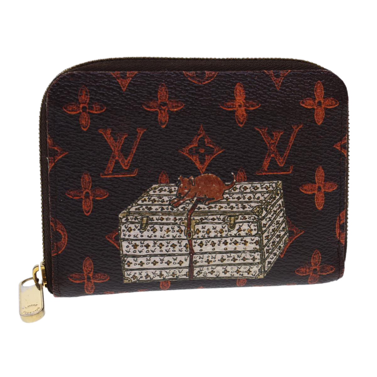 LOUIS VUITTON Catgram Cruise Collection Zippy Coin Purse Marron M63883 LV 39540