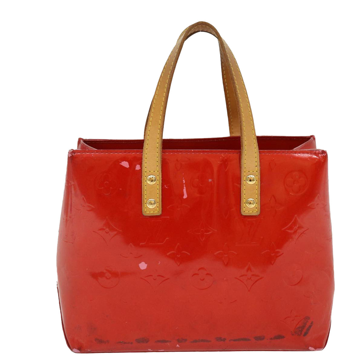 LOUIS VUITTON Monogram Vernis Reade PM Hand Bag Red M91336 LV 39574