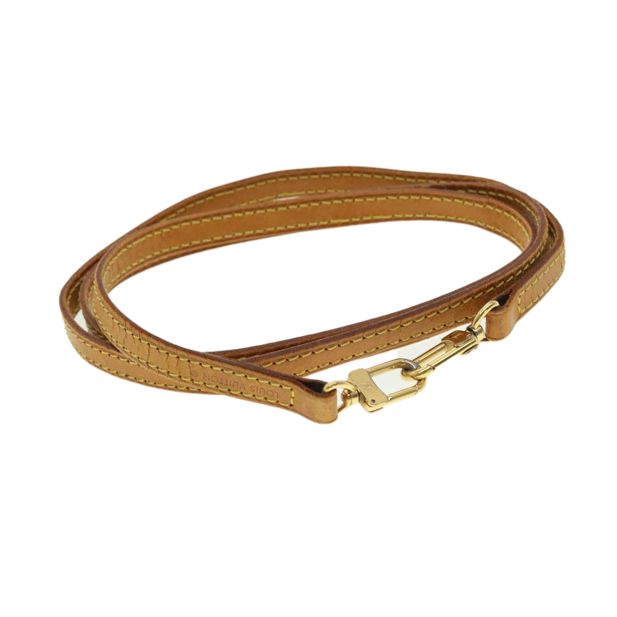 LOUIS VUITTON Shoulder Strap Leather 45.7"" Beige LV 39603