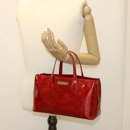 LOUIS VUITTON Monogram Vernis Wilshire PM Hand Bag Red M93642 LV 39604