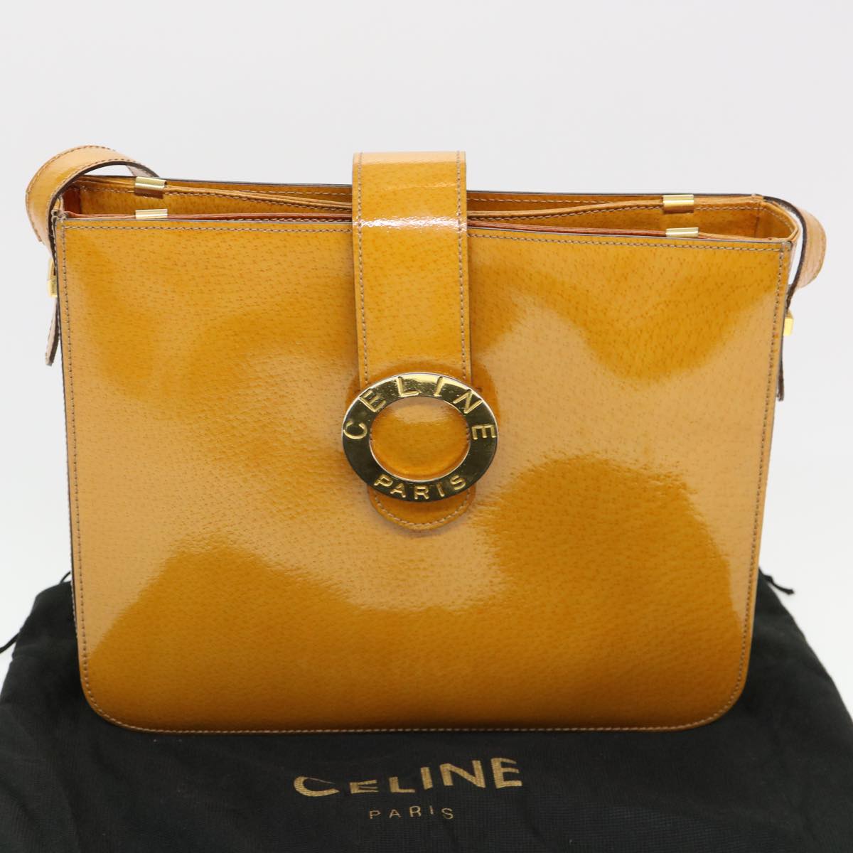 Celine Shoulder Bag Enamel Yellow  39621