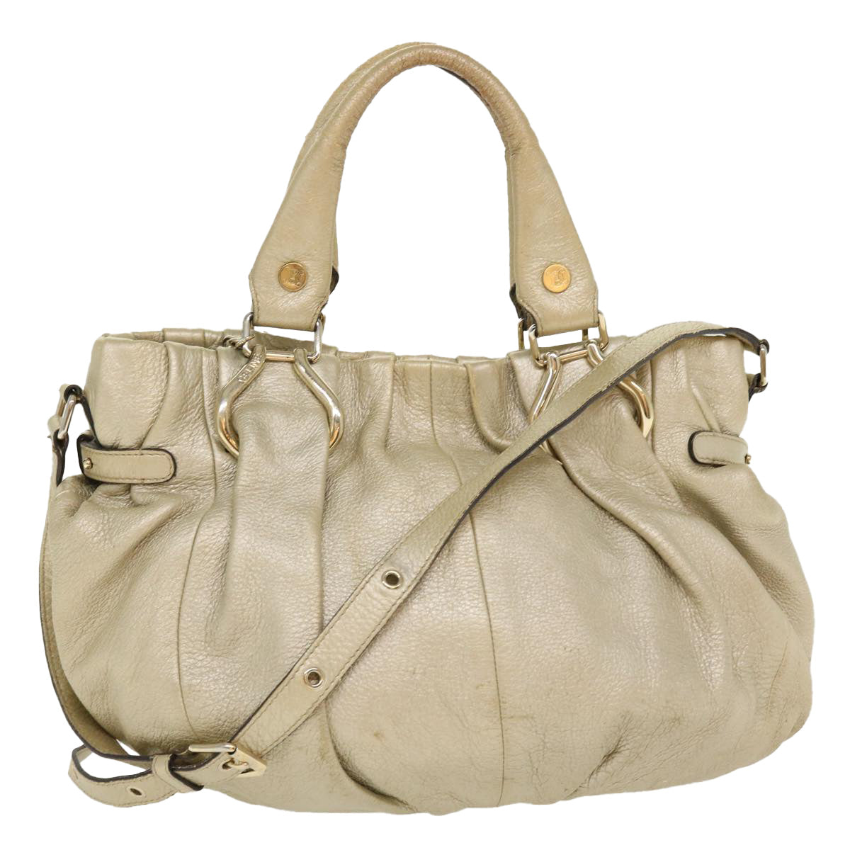 Celine Hand Bag Leather 2way Silver WC-AT0069  39622