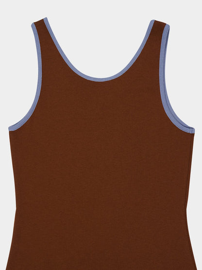 Tobacco Brown Cotton Tank Top