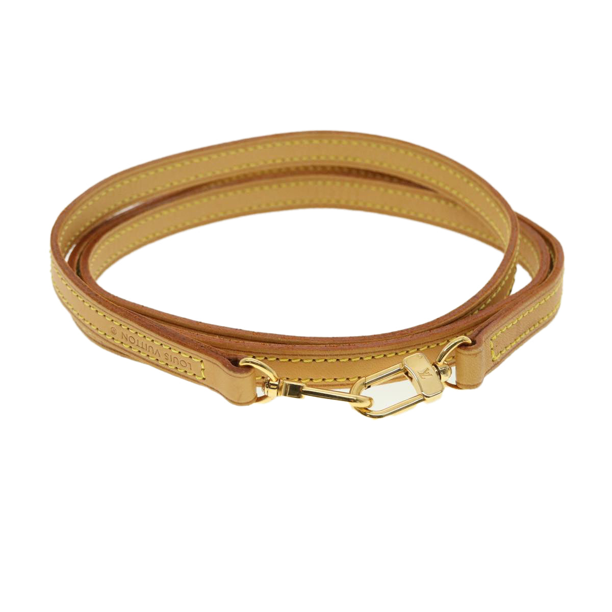 LOUIS VUITTON Shoulder Strap Leather 45.3"" Beige LV 39674