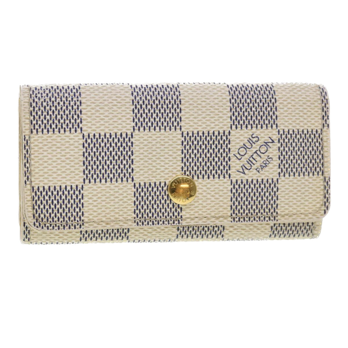 LOUIS VUITTON Damier Azur Multi Cles 4 Key Case N60020 LV 39675