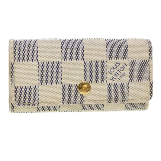 LOUIS VUITTON Damier Azur Multi Cles 4 Key Case N60020 LV 39675