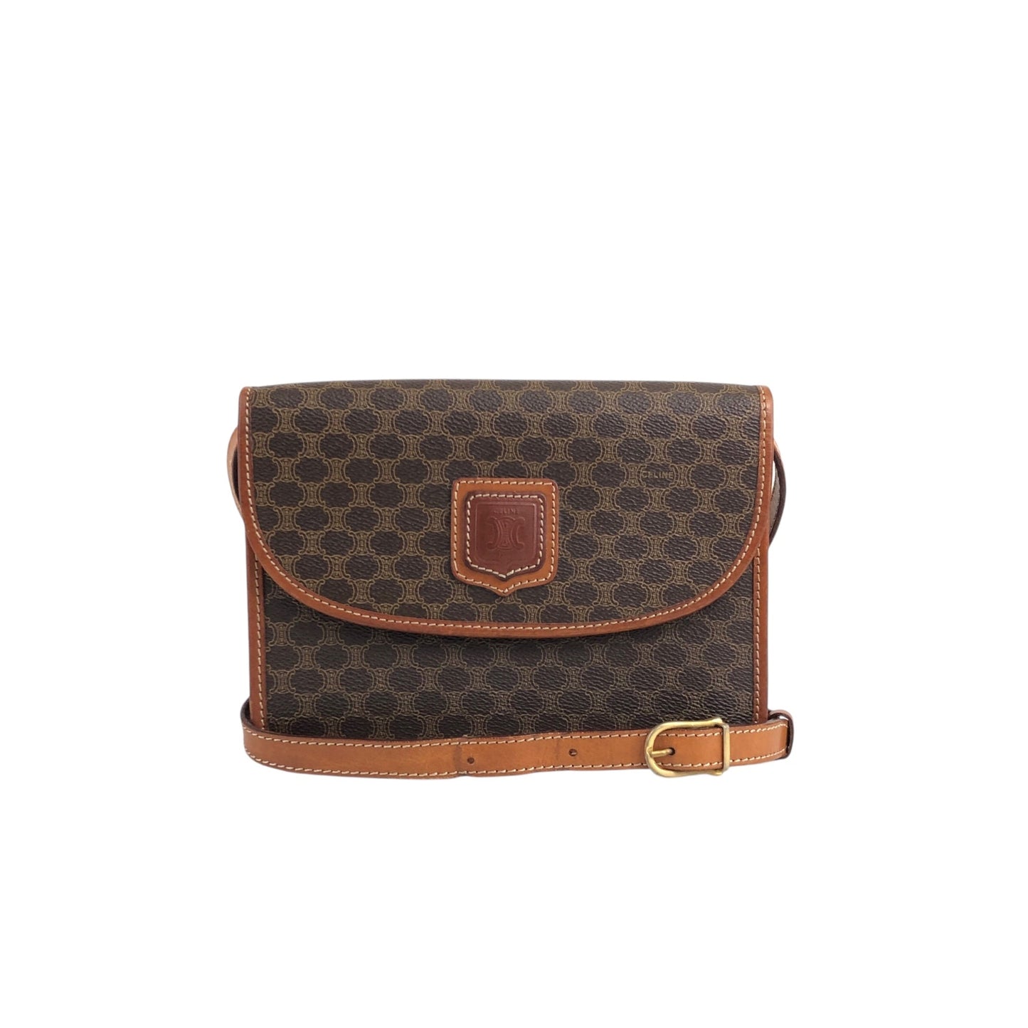 CELINE  Shoulder bag Brown Vintage ix2eki