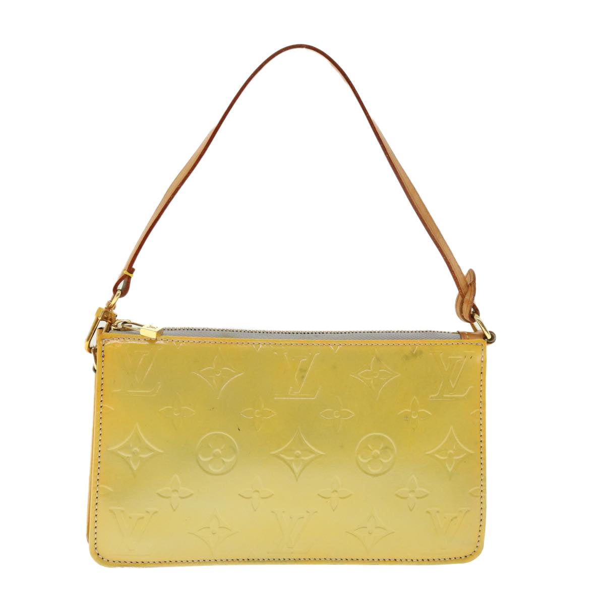 LOUIS VUITTON Vernis Lexington Accessory Pouch Lime Yellow M91058 LV 39807