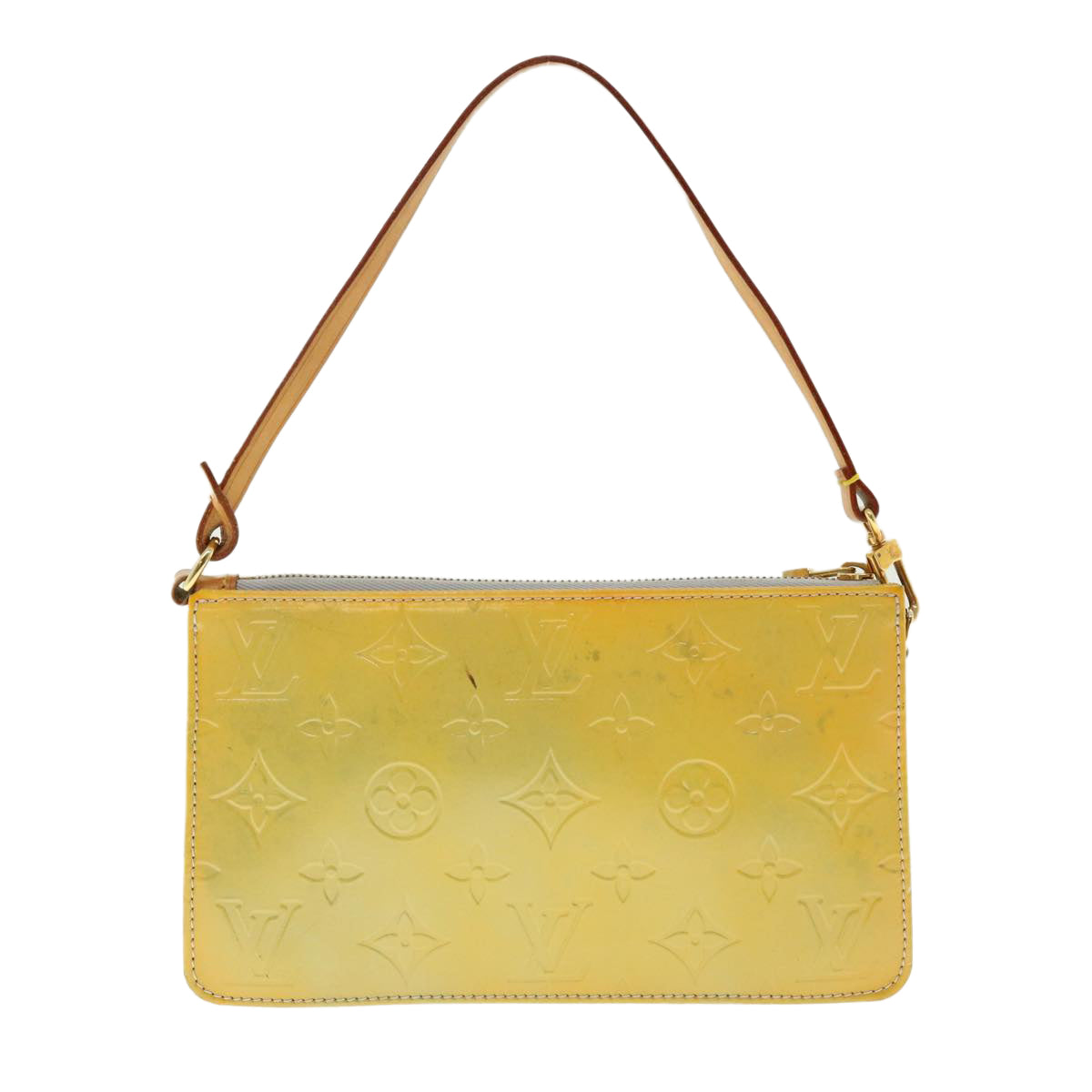 LOUIS VUITTON Vernis Lexington Accessory Pouch Lime Yellow M91058 LV 39807