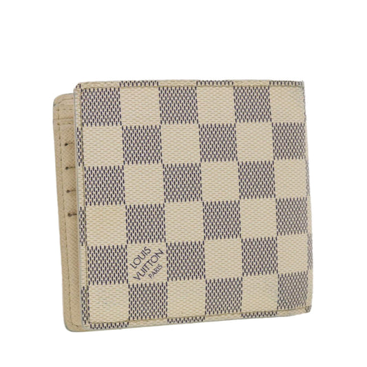 LOUIS VUITTON Damier Azur Porte Feuille Marco Bifold Wallet N60018 LV 39919