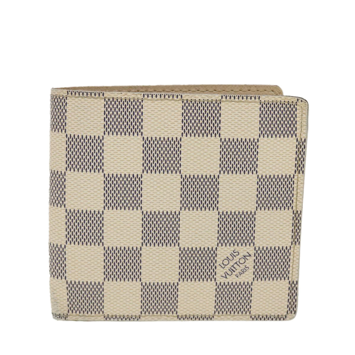 LOUIS VUITTON Damier Azur Porte Feuille Marco Bifold Wallet N60018 LV 39919