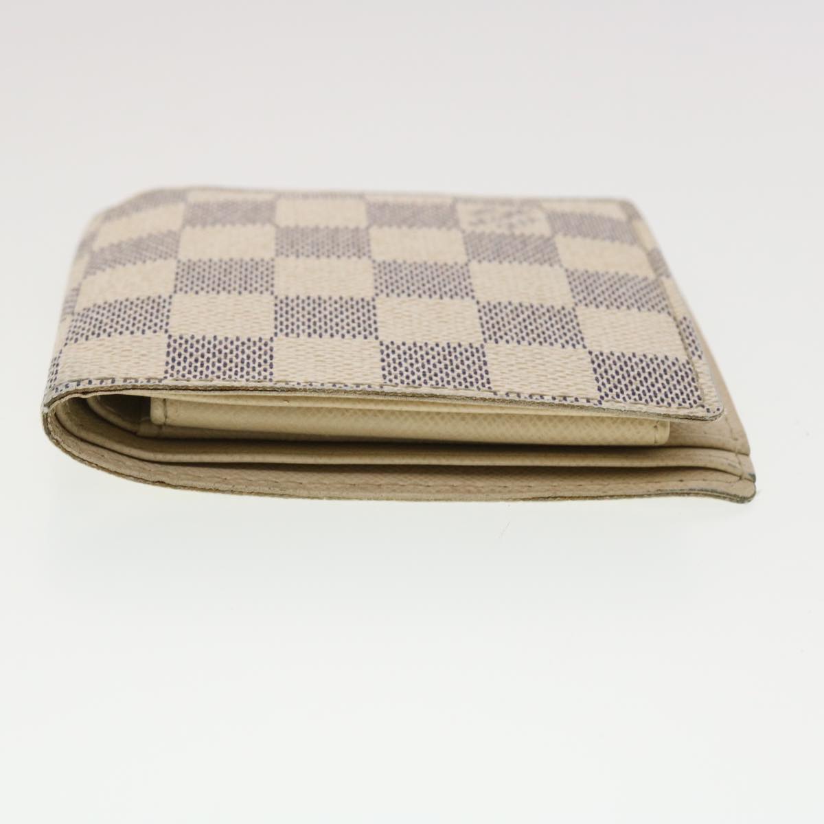 LOUIS VUITTON Damier Azur Porte Feuille Marco Bifold Wallet N60018 LV 39919