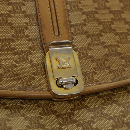 Celine Macadam Canvas Shoulder Bag PVC Leather Beige  39942