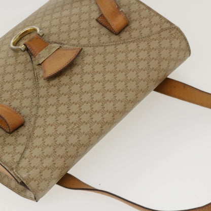 Celine Macadam Canvas Shoulder Bag PVC Leather Brown Beige  39943
