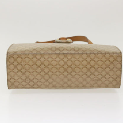Celine Macadam Canvas Shoulder Bag PVC Leather Brown Beige  39943