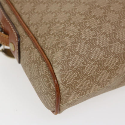 Celine Macadam Canvas Shoulder Bag PVC Leather Beige  39944