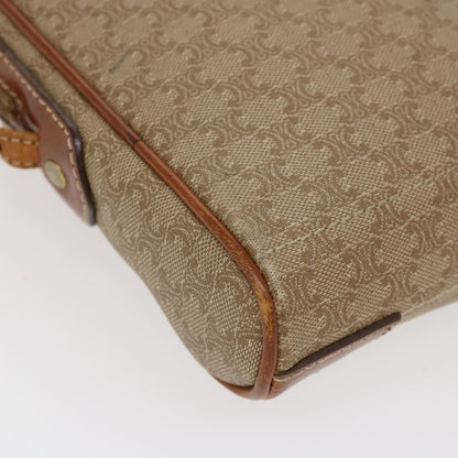 Celine Macadam Canvas Shoulder Bag PVC Leather Beige  39944
