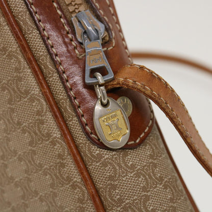 Celine Macadam Canvas Shoulder Bag PVC Leather Beige  39944