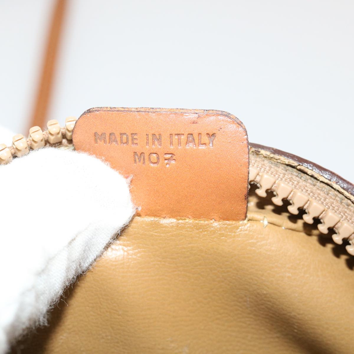 Celine Macadam Canvas Shoulder Bag PVC Leather Beige  39944