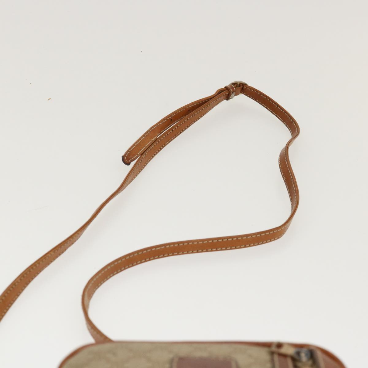 Celine Macadam Canvas Shoulder Bag PVC Leather Beige  39944